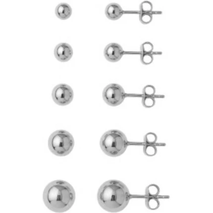 Nordahl Jewellery ørestikker rhodineret sterlingsølv kugle 7 mm