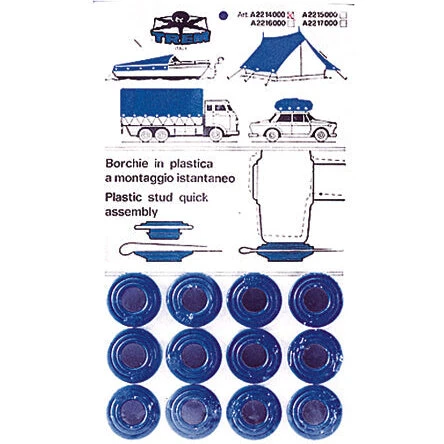 Trem Plast-øjer 15 mm, 12 stk (blå/hvid/sort)