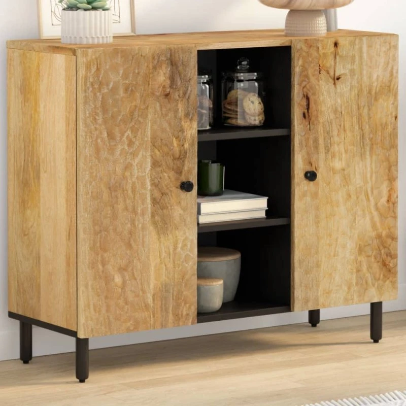 vidaXL skab 90x33x75 cm i massivt mangotræ