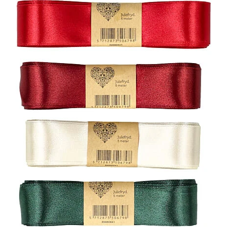 Satinbånd 25 mm x 5 m — assorteret