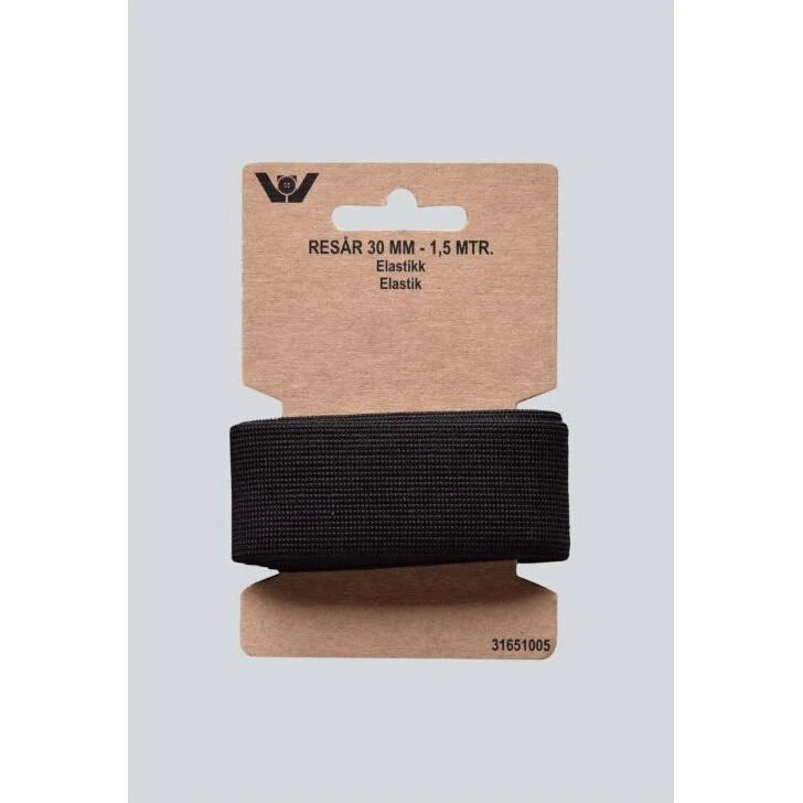 Elastikbånd 30 mm sort, 1,5 m
