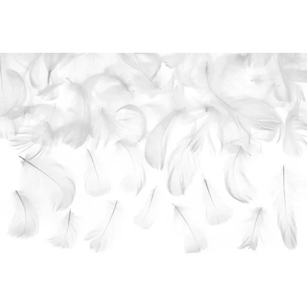 3g Dekorative hvide fjer 5-8 cm