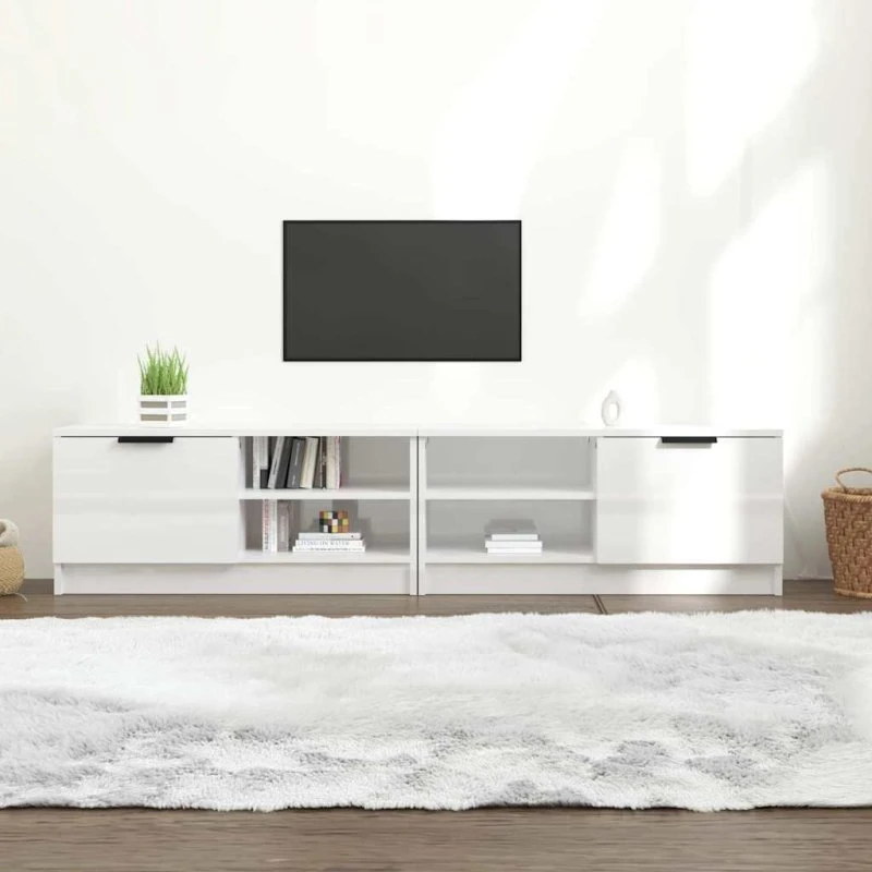 vidaXL TV-borde 2 stk. 80x35x36,5 cm hvid højglans