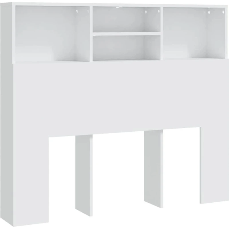 vidaXL sengegavl med opbevaring 120x19x103,5 cm, hvid
