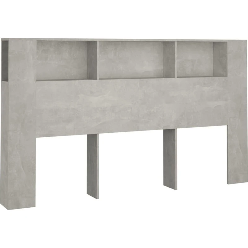 vidaXL sengegavl med opbevaring 180x18,5x104,5 cm betongrå