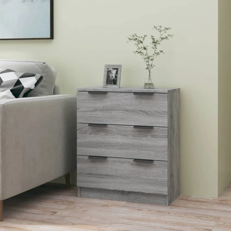 vidaXL skænk 60x30x70 cm konstrueret træ, grå Sonoma-eg