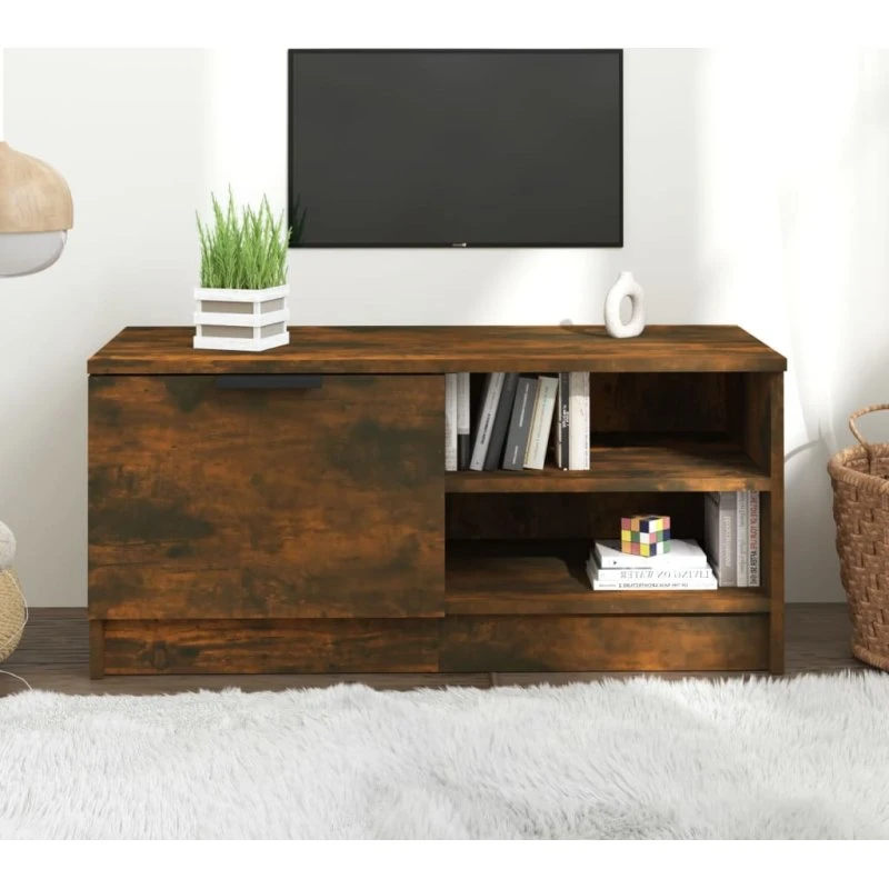 vidaXL TV-bord 80x35x36,5 cm konstrueret træ, røget eg