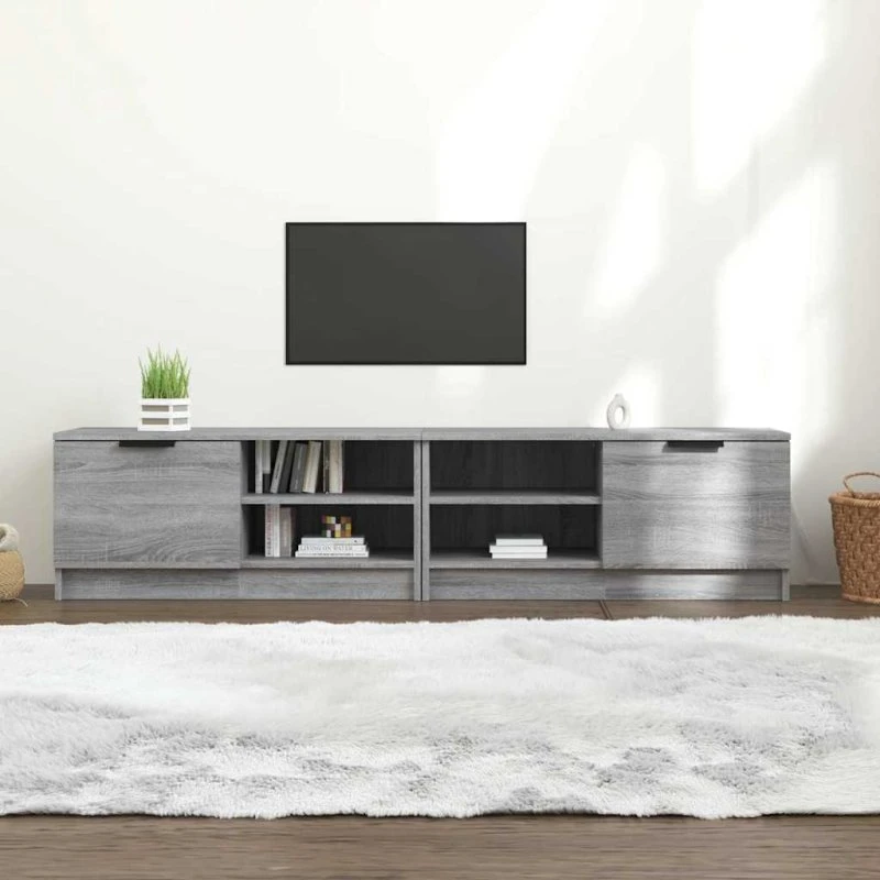 vidaXL TV-borde 2 stk. 80x35x36,5 cm konstrueret træ, grå Sonoma-eg