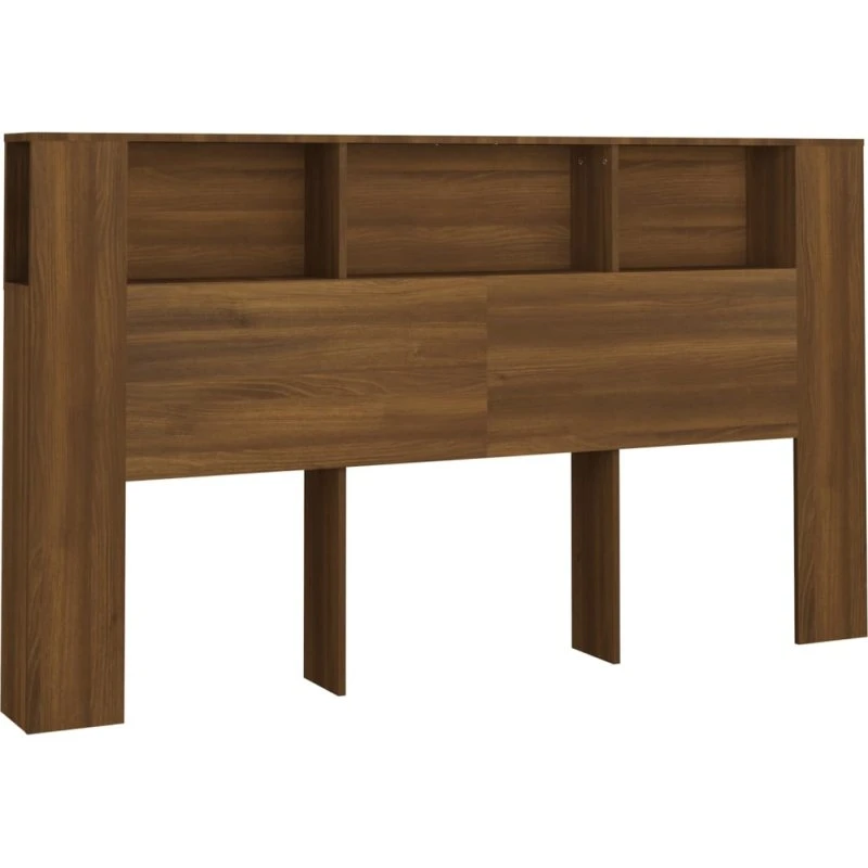 vidaXL sengegavl med opbevaring 180x18,5x104,5 cm - brun egetræs