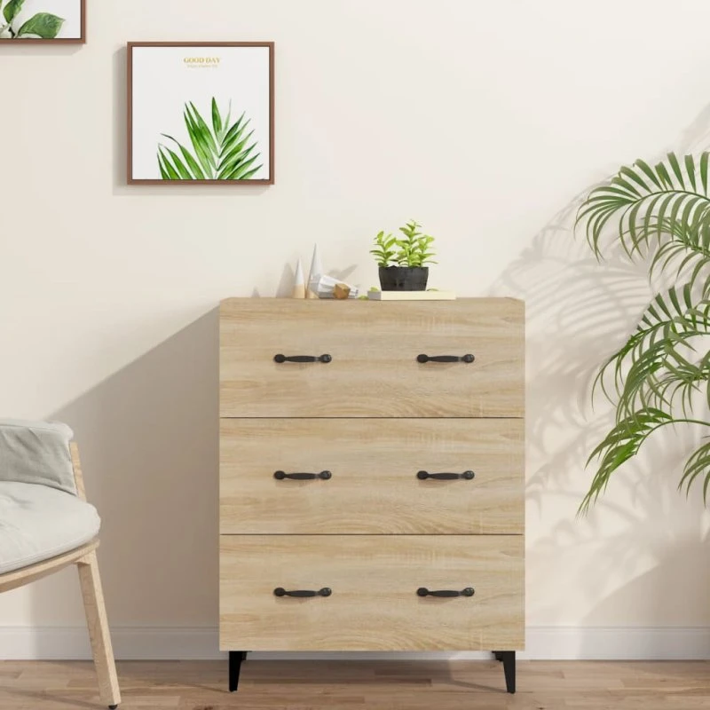 vidaXL skænk 69,5x34x90 cm konstrueret træ Sonoma-eg