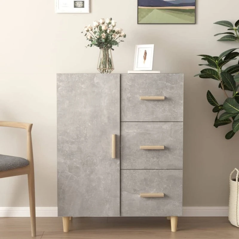 vidaXL skænk 69,5x34x90 cm konstrueret træ betongrå