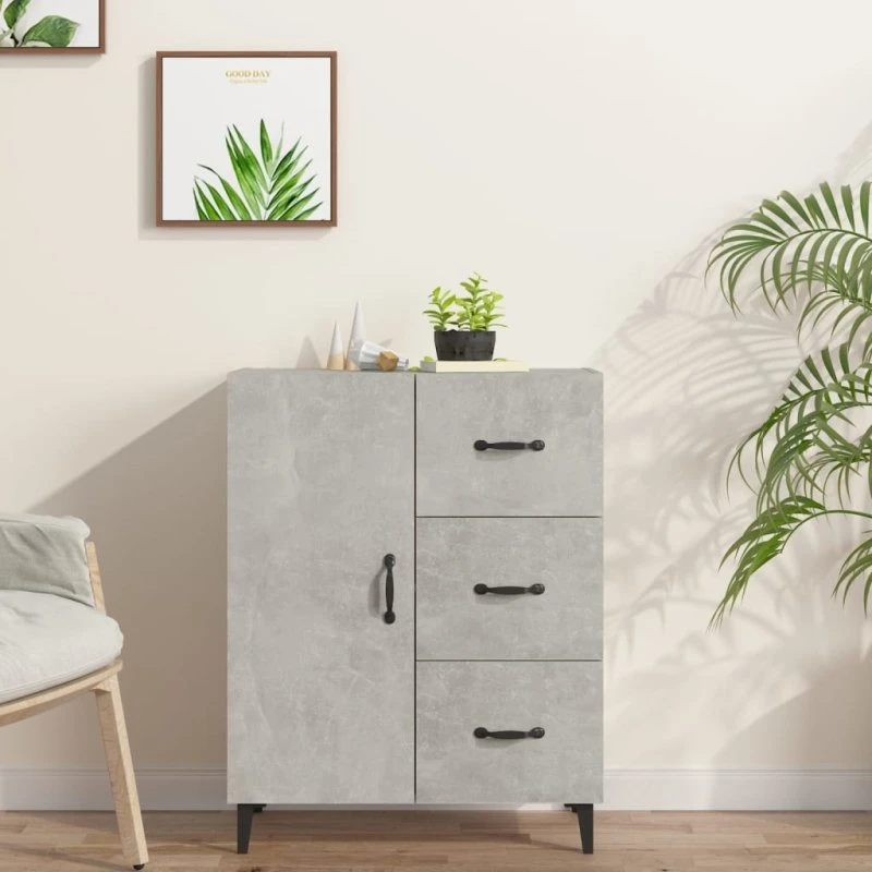 vidaXL skænk 69,5x34x90 cm konstrueret træ betongrå