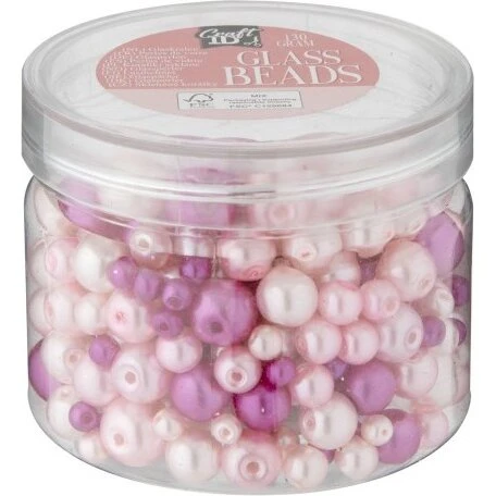 Glasperler lyserød 130 g