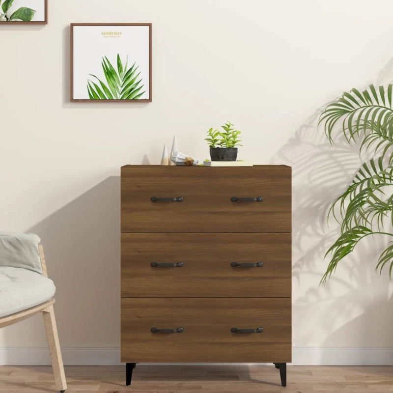 vidaXL skænk 69,5x34x90 cm konstrueret træ - brun egetræsfarve