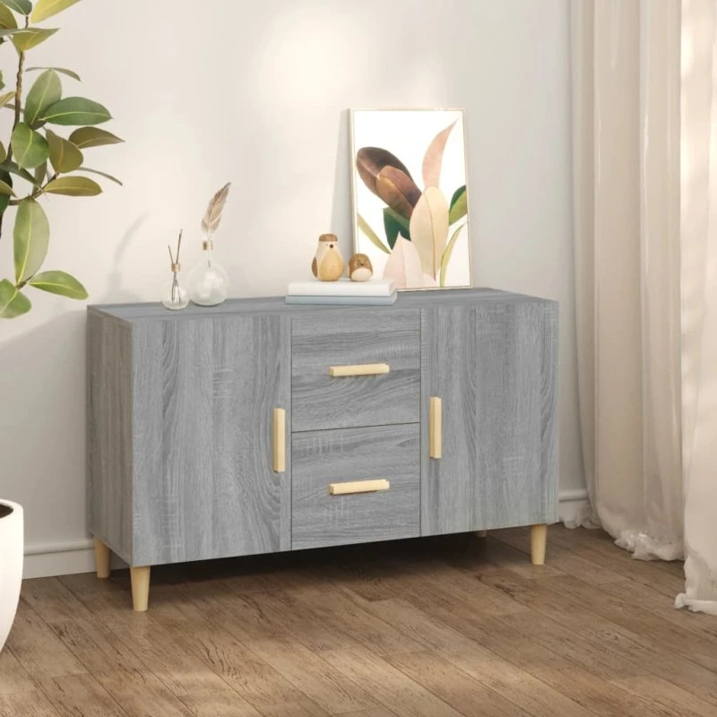 vidaXL skænk 100×36×60 cm konstrueret træ grå Sonoma-eg