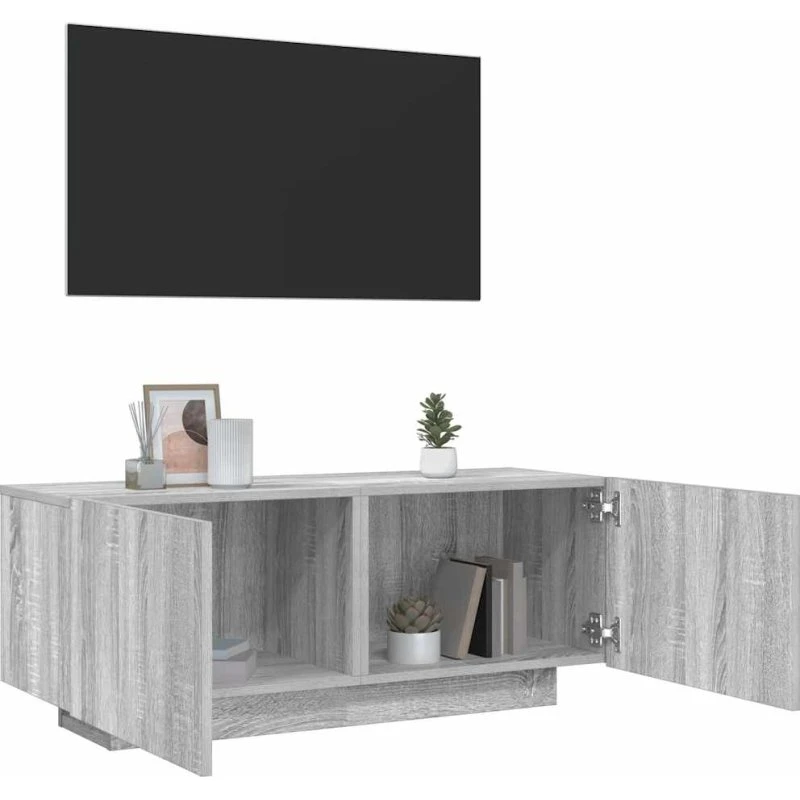 vidaXL tv-bord 100x35x40 cm, grå Sonoma-eg