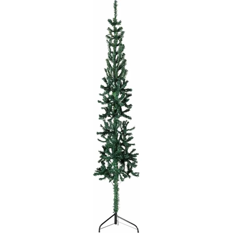 vidaXL kunstigt halvt juletræ 120 cm smalt med fod