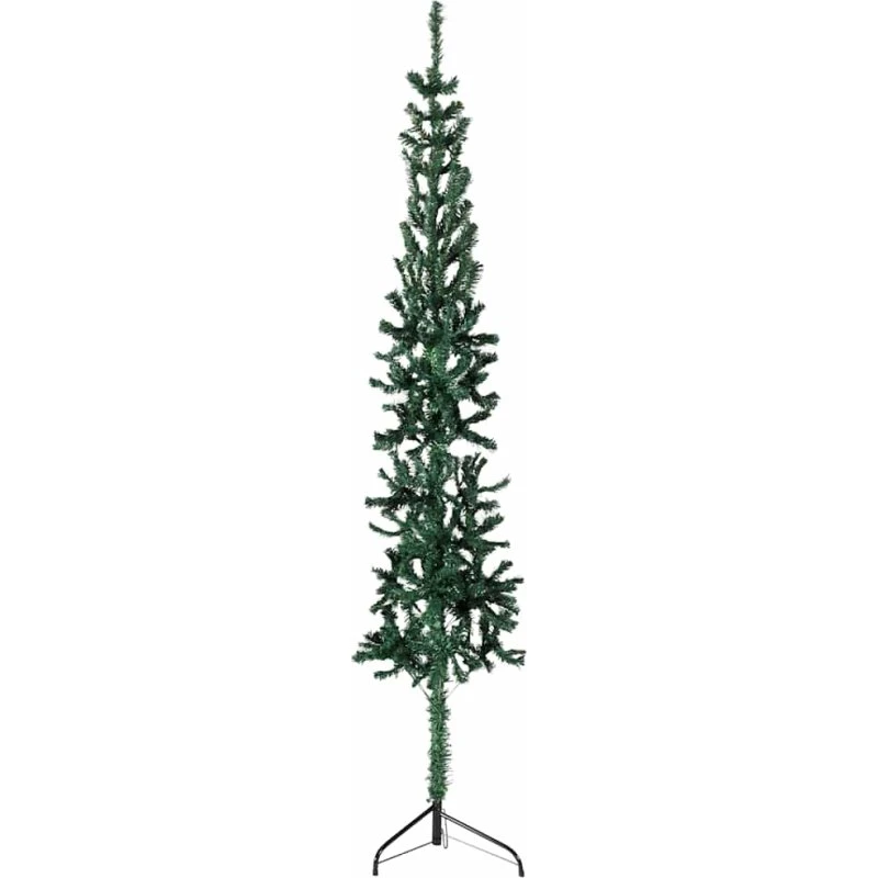 vidaXL kunstigt halvt juletræ 150 cm smalt grøn