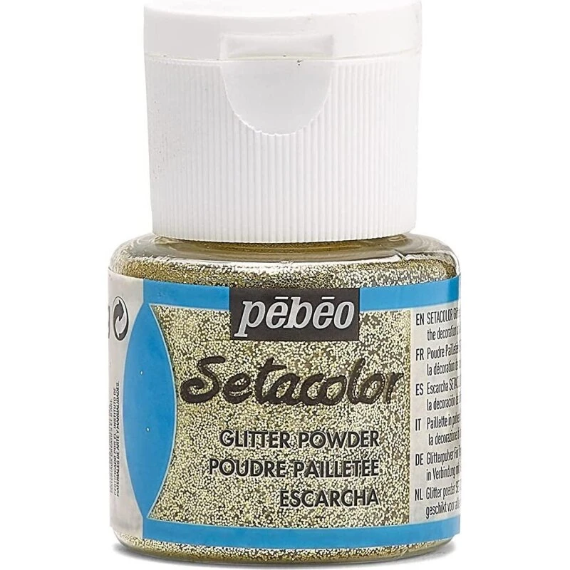 Pébéo Setacolor Glitterpulver 10 g – Guld