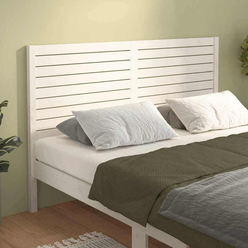 vidaXL sengegærde 166x4x100 cm massivt fyrretræ hvid