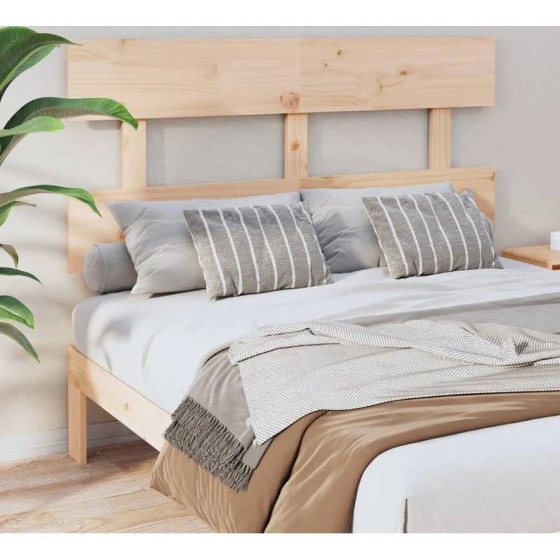 vidaXL sengegærde 124x3x81 cm massivt fyrretræ natur