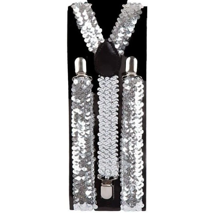 Uden mærke - Sølvseler med pailetter, justérbare (One Size)