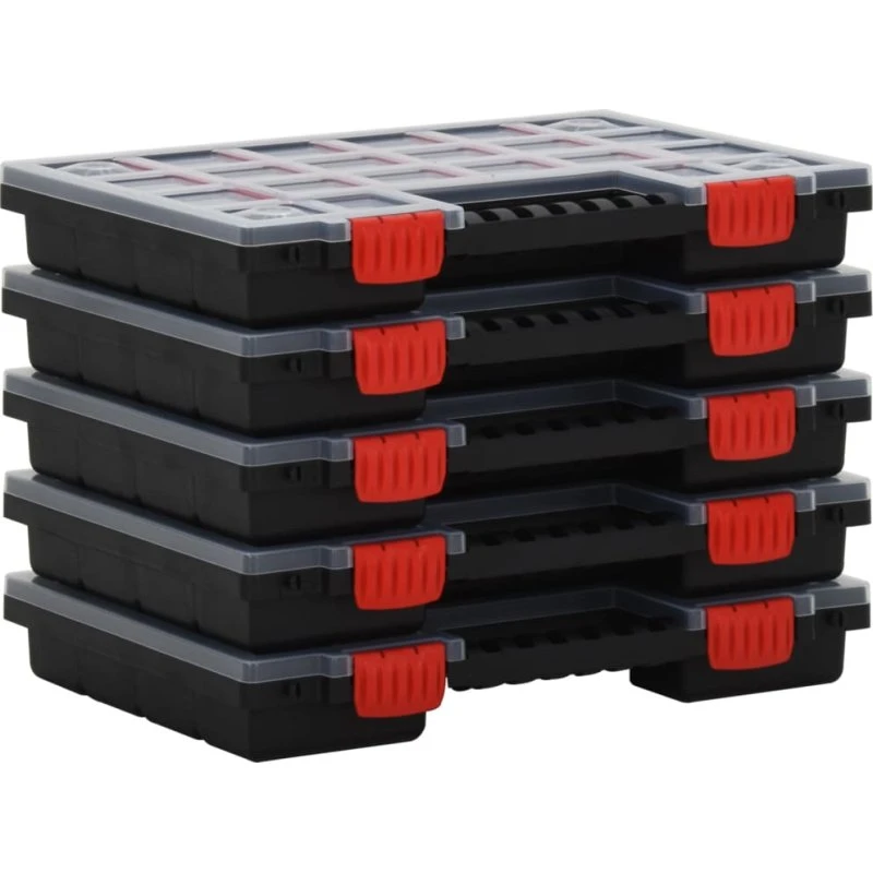 vidaXL Sortimentbokse 5 stk. 34,5×25×5 cm polypropylen