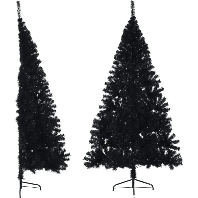 vidaXL kunstigt halvt juletræ 210 cm PVC med fod