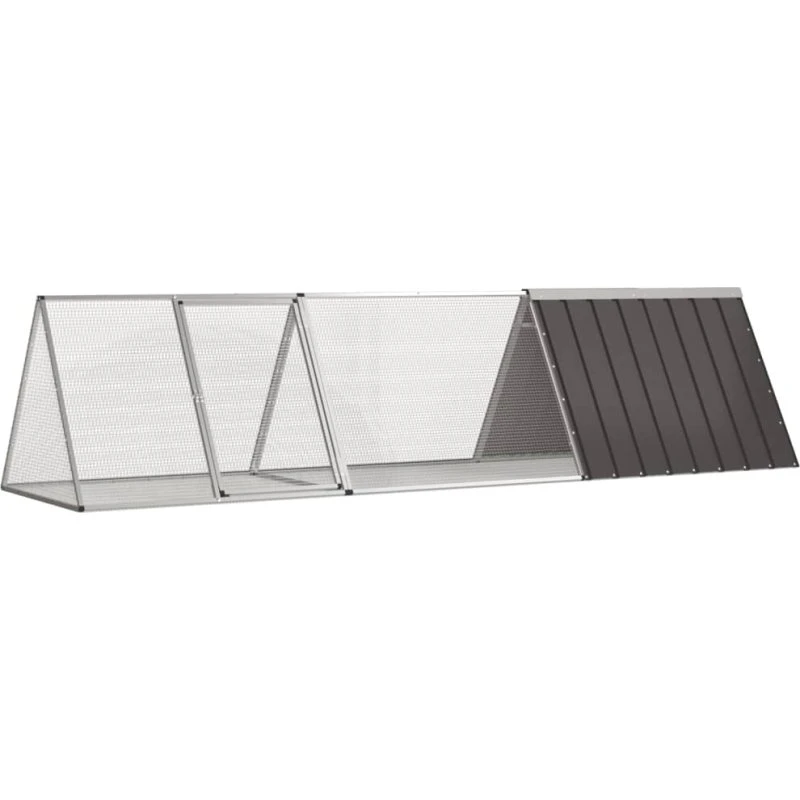 vidaXL kaninbur antracit 302,5x80,5x71 cm galvaniseret stål