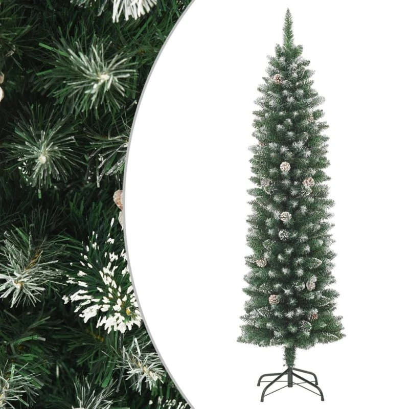 vidaXL kunstigt smalt juletræ 120 cm PVC med fod