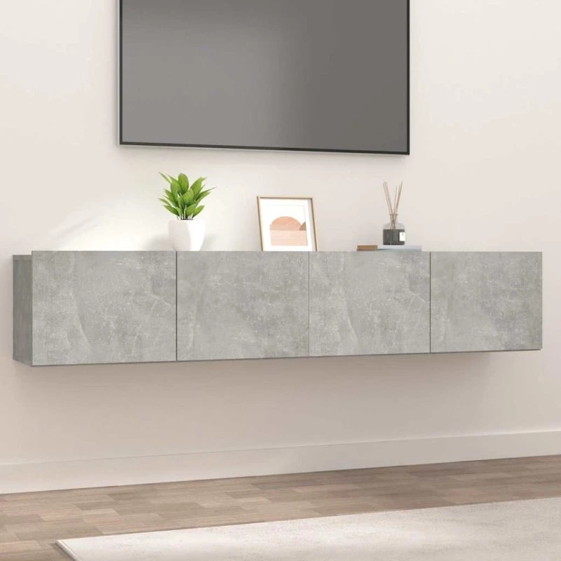 vidaXL TV-skabe 2 stk. 80x30x30 cm konstrueret træ, betongrå