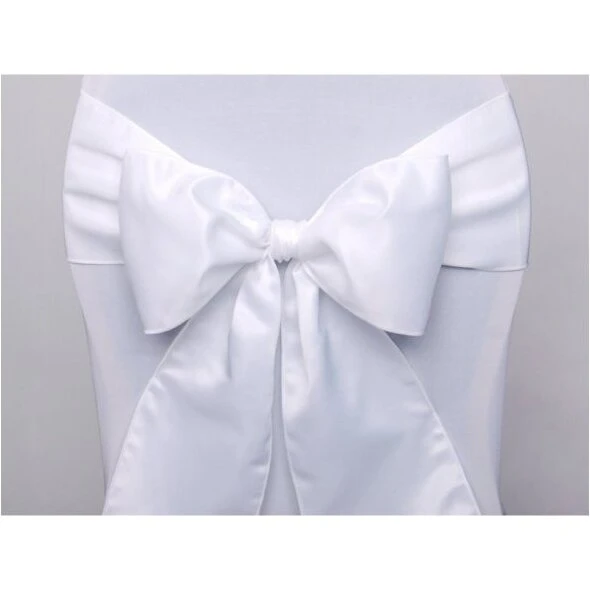Satin Hvide Stolebånd 10 stk 15x275 cm