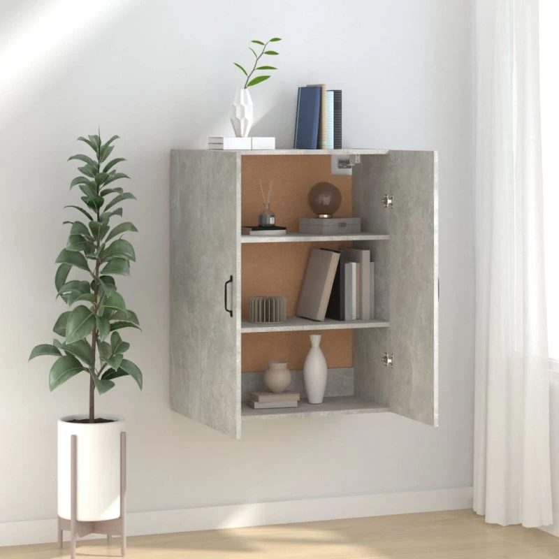 vidaXL vægskab 69,5x34x90 cm konstrueret træ - betongrå