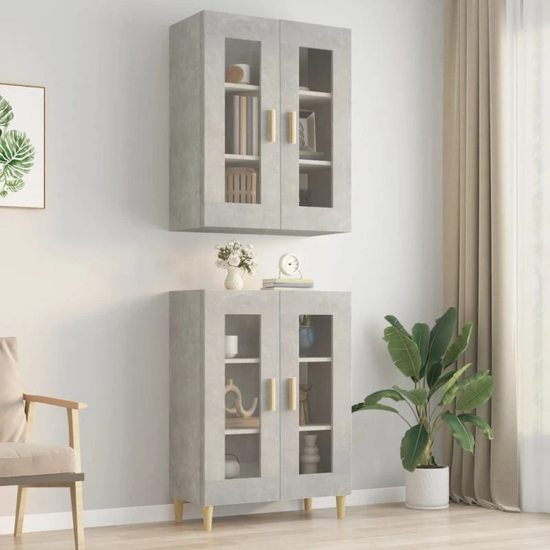 vidaXL vægskab 69,5x34x90 cm betongrå
