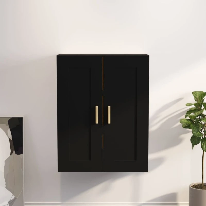 vidaXL vægskab 69,5x32,5x90 cm konstrueret træ - sort