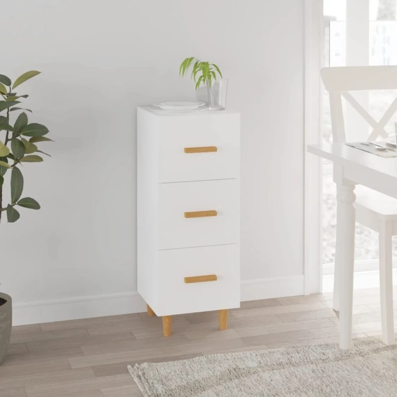 vidaXL skænk 34,5x34x90 cm hvid konstrueret træ