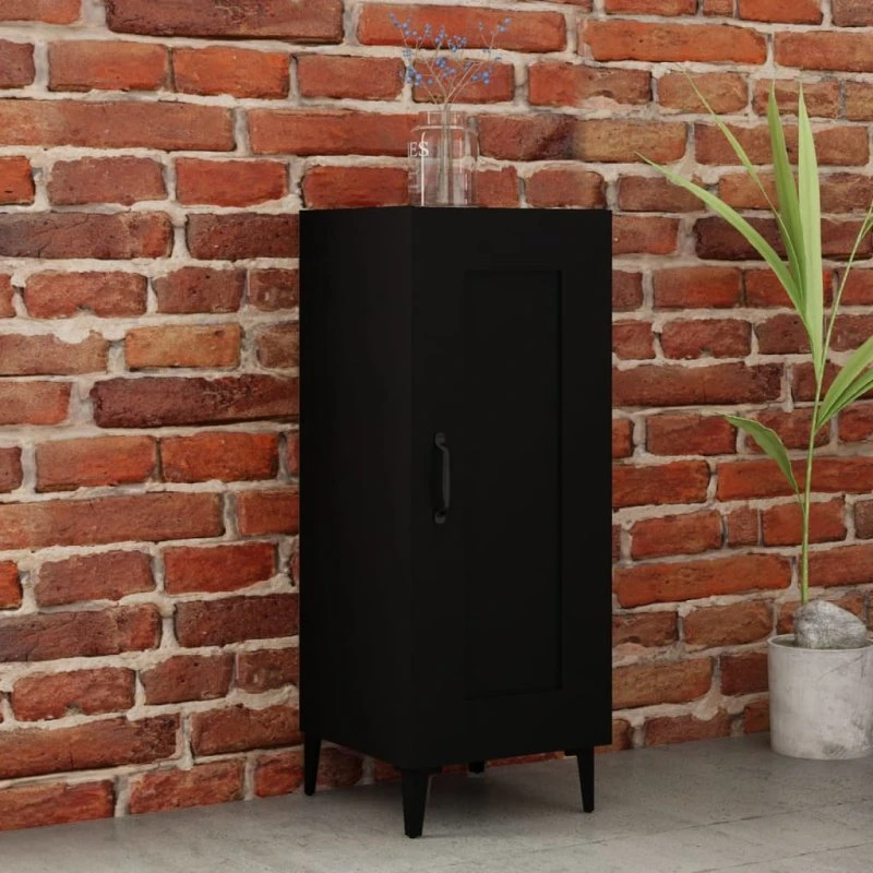 vidaXL skænk 34,5x34x90 cm konstrueret træ, sort