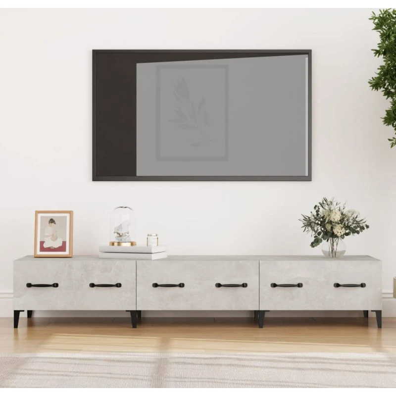 vidaXL TV-bord 150x34,5x30 cm konstrueret træ - betongrå