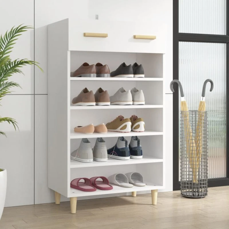 vidaXL Skoreol 60x35x105 cm konstrueret træ, hvid