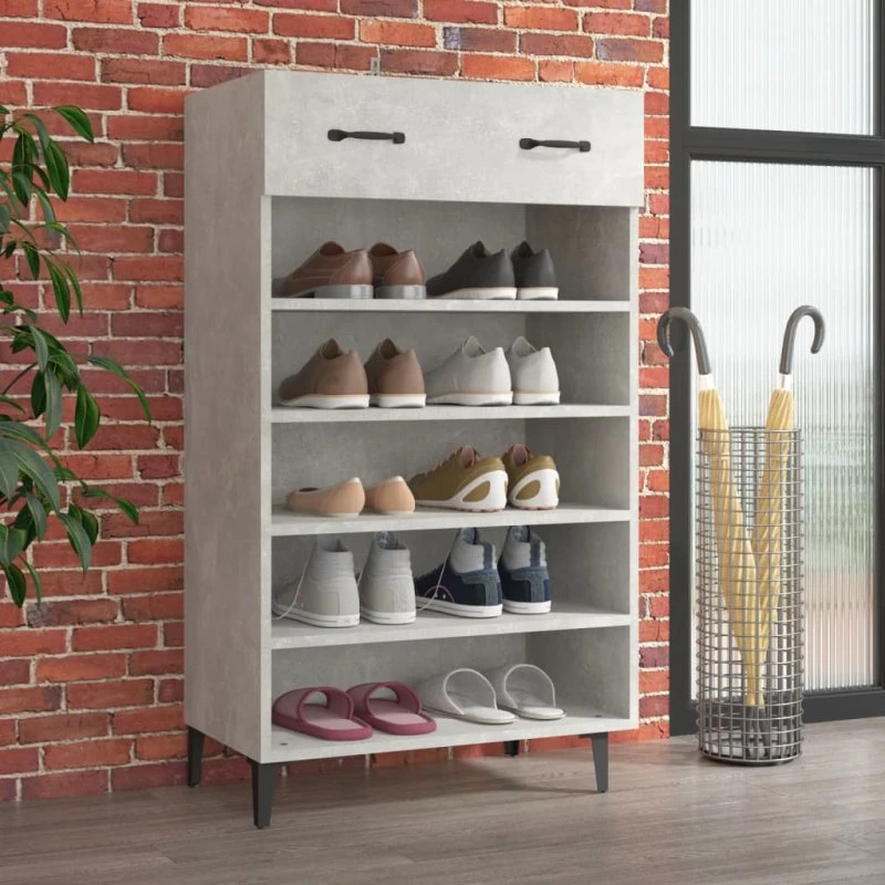 vidaXL skoreol 60x35x105 cm konstrueret træ - betongrå