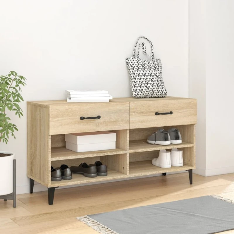 vidaXL skoreol 102x35x55 cm konstrueret træ – sonoma-eg