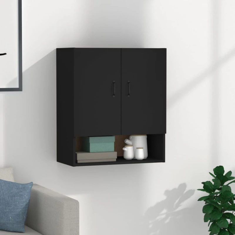 vidaXL vægskab 60x31x70 cm konstrueret træ, sort