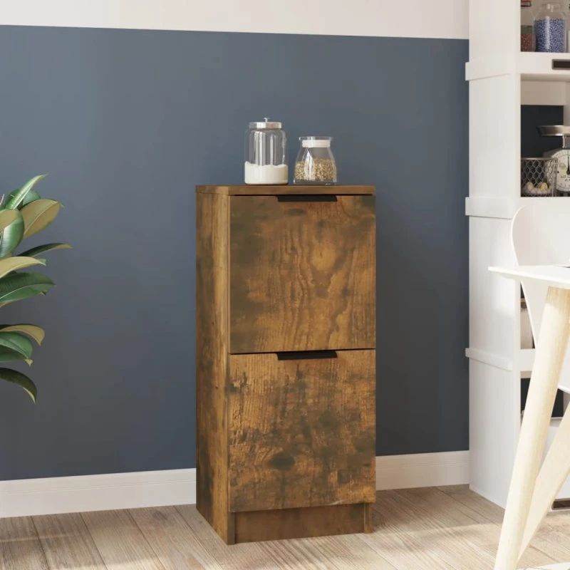 vidaXL skænk 30x30x70 cm konstrueret træ røget eg