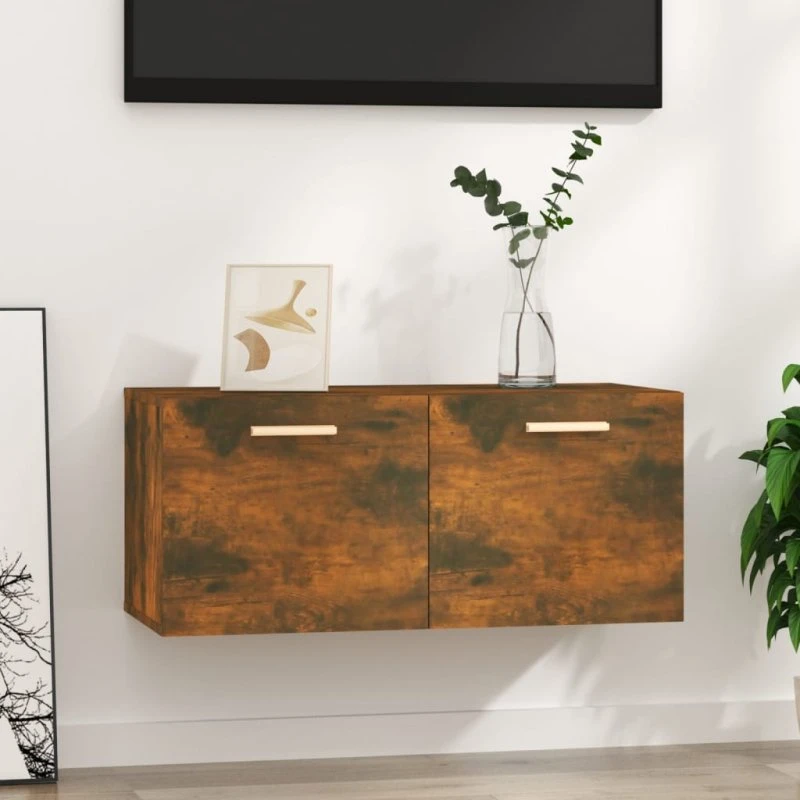 vidaXL vægskab 80x35x36,5 cm konstrueret træ – røget egetræ