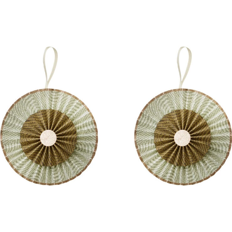 Bungalow Zen papirrosetter Ø15 cm, Sage – 2 stk