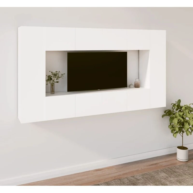 vidaXL tv-skabssæt 8 dele (80 cm) hvid