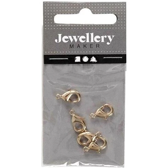 Uden mærke Karabinhage 10,1 mm forgyldt - 5 stk