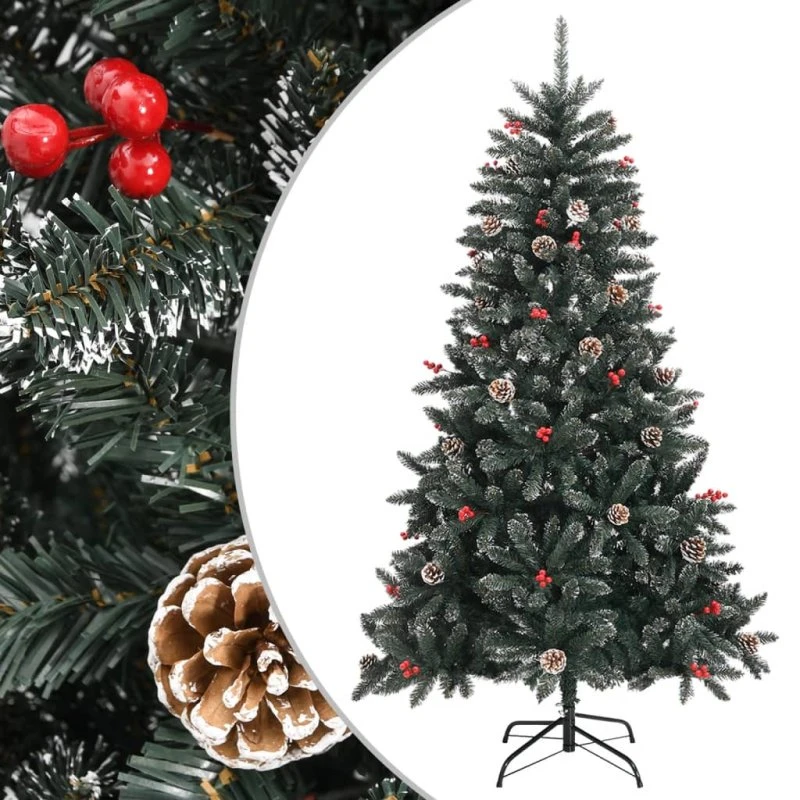 vidaXL kunstigt juletræ 150 cm PVC med fod, grøn