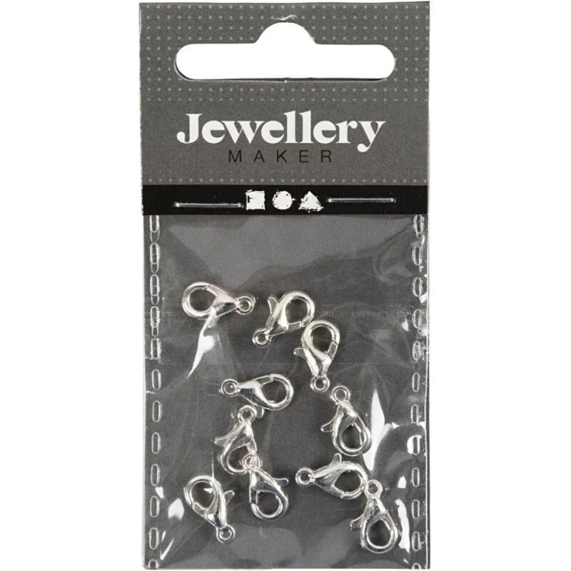 Karabinhage forsølvet 10 mm - 10 stk