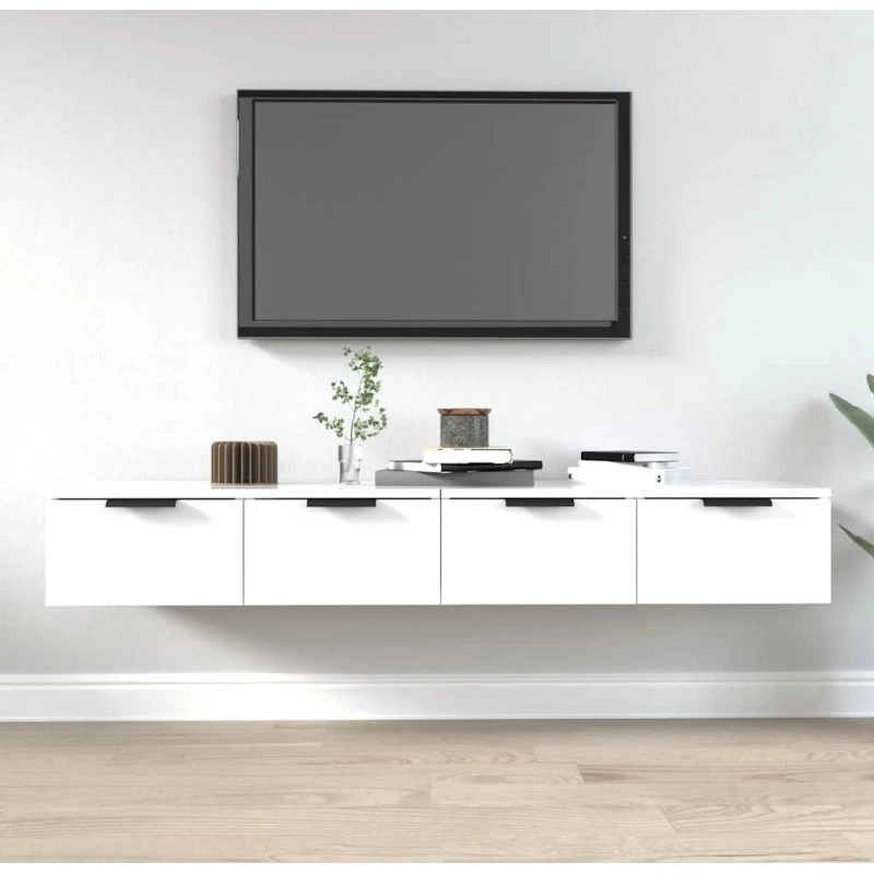 vidaXL vægskabe 2 stk. 68x30x20 cm konstrueret træ hvid